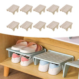 Maxbell 10Pcs Shoe Rack Organization Storage Shelf Display Stand for Entryway Garage Beige