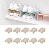 Maxbell 10Pcs Shoe Rack Organization Storage Shelf Display Stand for Entryway Garage Beige