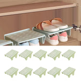 Maxbell 10Pcs Shoe Rack Organization Storage Shelf Display Stand for Entryway Garage Green