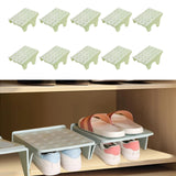 Maxbell 10Pcs Shoe Rack Organization Storage Shelf Display Stand for Entryway Garage Green