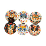 Maxbell 6x Wooden Cute Cat Coasters Desktop Table Protection for Bar Farmhouse Decor