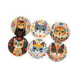 Maxbell 6x Wooden Cute Cat Coasters Desktop Table Protection for Bar Farmhouse Decor