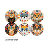 Maxbell 6x Wooden Cute Cat Coasters Desktop Table Protection for Bar Farmhouse Decor