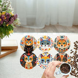 Maxbell 6x Wooden Cute Cat Coasters Desktop Table Protection for Bar Farmhouse Decor
