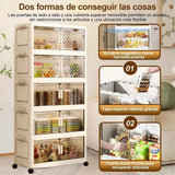 Maxbell 5 Tier Plastic Storage Bins Stackable Storage Bins for Home Bedroom Toy Room