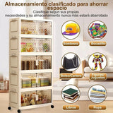 Maxbell 5 Tier Plastic Storage Bins Stackable Storage Bins for Home Bedroom Toy Room