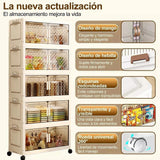 Maxbell 5 Tier Plastic Storage Bins Stackable Storage Bins for Home Bedroom Toy Room