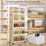 Maxbell 5 Tier Plastic Storage Bins Stackable Storage Bins for Home Bedroom Toy Room