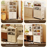 Maxbell 5 Tier Plastic Storage Bins Stackable Storage Bins for Home Bedroom Toy Room