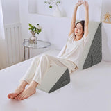 Maxbell Wedge Pillow Headboard Incline Pillow Bed Wedge Pillow for Gifts for Mom Bed gray white