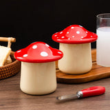 Maxbell Butter Crock Counter French Style with Lid Fashion Ceramic Storage Container Large Dot