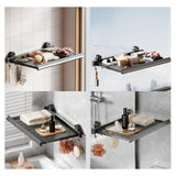 Maxbell Retractable Drying Rack Towel Rack Laundry Drying Holder for Balcony Bedroom 40cmx44cm 6 Hooks