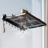 Maxbell Retractable Drying Rack Towel Rack Laundry Drying Holder for Balcony Bedroom 40cmx60cm 8 Hooks