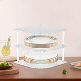 Maxbell Acrylic Corner Shelf Versatile Plate Storage Rack for Kitchen Counter Pantry