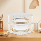 Maxbell Acrylic Corner Shelf Versatile Plate Storage Rack for Kitchen Counter Pantry