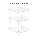 Maxbell Acrylic Corner Shelf Versatile Plate Storage Rack for Kitchen Counter Pantry