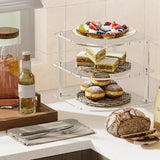 Maxbell Acrylic Corner Shelf Versatile Plate Storage Rack for Kitchen Counter Pantry