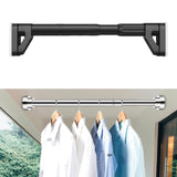Maxbell Closet Rod for Hanging Clothes Space Saving Pole Retractable Wardrobe Hanger 1.9 to 2.6m