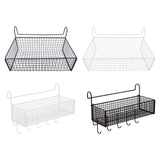Maxbell Bedside Hanging Storage Basket Rustproof Beside Shelf for Bedroom Home White without Hooks