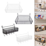 Maxbell Bedside Hanging Storage Basket Rustproof Beside Shelf for Bedroom Home White without Hooks