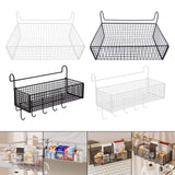 Maxbell Bedside Hanging Storage Basket Rustproof Beside Shelf for Bedroom Home White without Hooks
