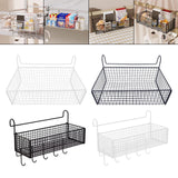 Maxbell Bedside Hanging Storage Basket Rustproof Beside Shelf for Bedroom Home White without Hooks