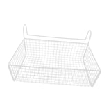 Maxbell Bedside Hanging Storage Basket Rustproof Beside Shelf for Bedroom Home White without Hooks