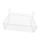 Maxbell Bedside Hanging Storage Basket Rustproof Beside Shelf for Bedroom Home White without Hooks