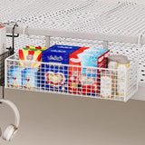 Maxbell Bedside Hanging Storage Basket Rustproof Beside Shelf for Bedroom Home White without Hooks