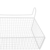 Maxbell Bedside Hanging Storage Basket Rustproof Beside Shelf for Bedroom Home White without Hooks