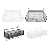 Maxbell Bedside Hanging Storage Basket Rustproof Beside Shelf for Bedroom Home White without Hooks