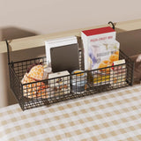 Maxbell Bedside Hanging Storage Basket Rustproof Beside Shelf for Bedroom Home Black without Hooks