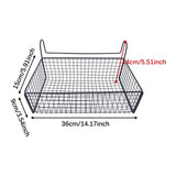 Maxbell Bedside Hanging Storage Basket Rustproof Beside Shelf for Bedroom Home Black without Hooks