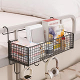 Maxbell Bedside Hanging Storage Basket Rustproof Beside Shelf for Bedroom Home Black with Hooks
