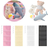 Maxbell Hanging Mesh Bags with 4 Metal Hooks for Baby Plush Toys Kids Storage Pink