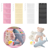 Maxbell Hanging Mesh Bags with 4 Metal Hooks for Baby Plush Toys Kids Storage Pink