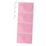 Maxbell Hanging Mesh Bags with 4 Metal Hooks for Baby Plush Toys Kids Storage Pink