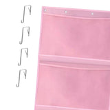 Maxbell Hanging Mesh Bags with 4 Metal Hooks for Baby Plush Toys Kids Storage Pink