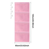 Maxbell Hanging Mesh Bags with 4 Metal Hooks for Baby Plush Toys Kids Storage Pink