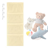 Maxbell Hanging Mesh Bags with 4 Metal Hooks for Baby Plush Toys Kids Storage Yellow