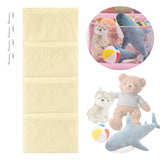Maxbell Hanging Mesh Bags with 4 Metal Hooks for Baby Plush Toys Kids Storage Yellow