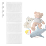 Maxbell Hanging Mesh Bags with 4 Metal Hooks for Baby Plush Toys Kids Storage White
