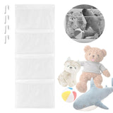 Maxbell Hanging Mesh Bags with 4 Metal Hooks for Baby Plush Toys Kids Storage White