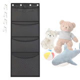 Maxbell Hanging Mesh Bags with 4 Metal Hooks for Baby Plush Toys Kids Storage Grey