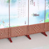 Maxbell Folding Room Divider Stand Privacy Screen Partition Support Base for Bedroom Red