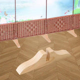 Maxbell Folding Room Divider Stand Privacy Screen Partition Support Base for Bedroom Varnish Wooden