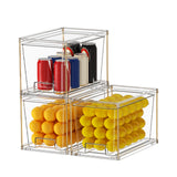 Maxbell 2 Pieces Refrigerator Organizer Boxes Stackable for Kitchen Cupboard Cabinet