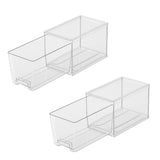 Maxbell 2 Pieces Refrigerator Organizer Boxes Stackable for Kitchen Cupboard Cabinet