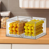 Maxbell 2 Pieces Refrigerator Organizer Boxes Stackable for Kitchen Cupboard Cabinet