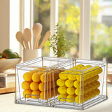 Maxbell 2 Pieces Refrigerator Organizer Boxes Stackable for Kitchen Cupboard Cabinet